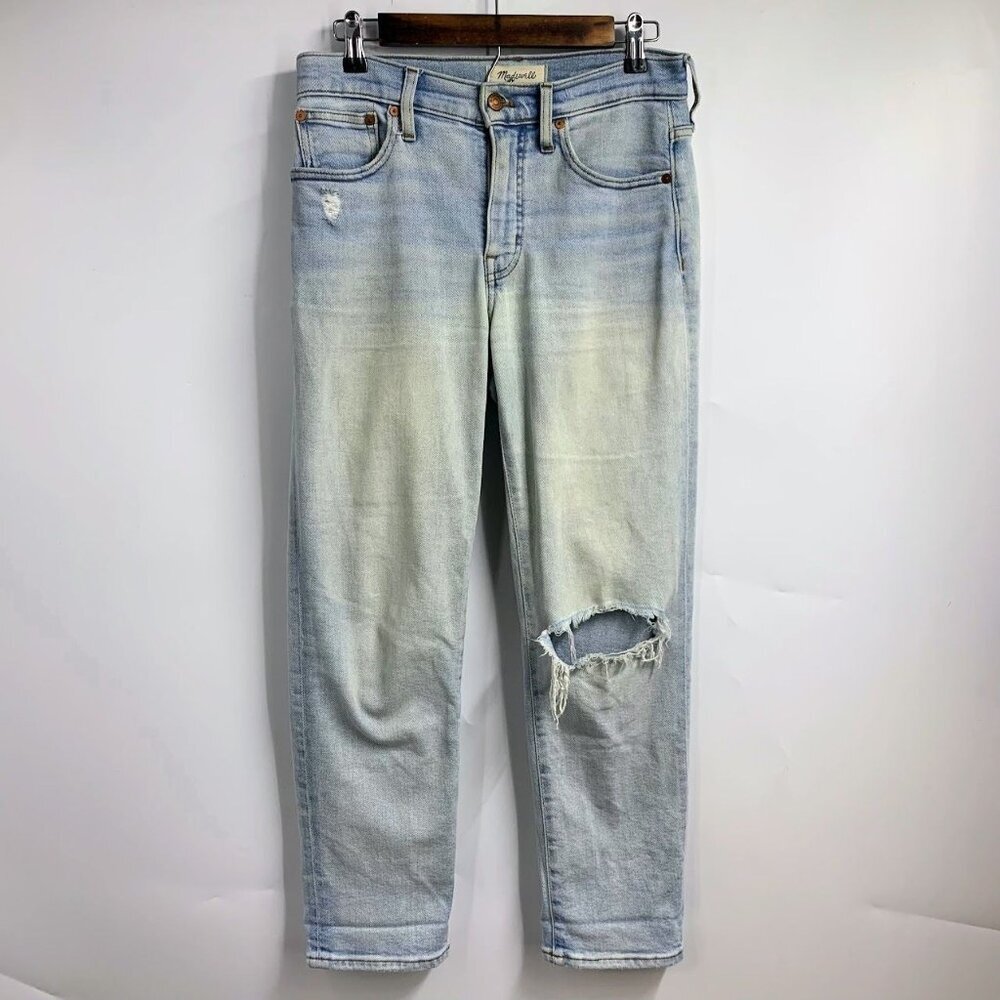Madewell Women's Mid-Rise Classic Knee-Rip Edition Straight Jeans Size 26
